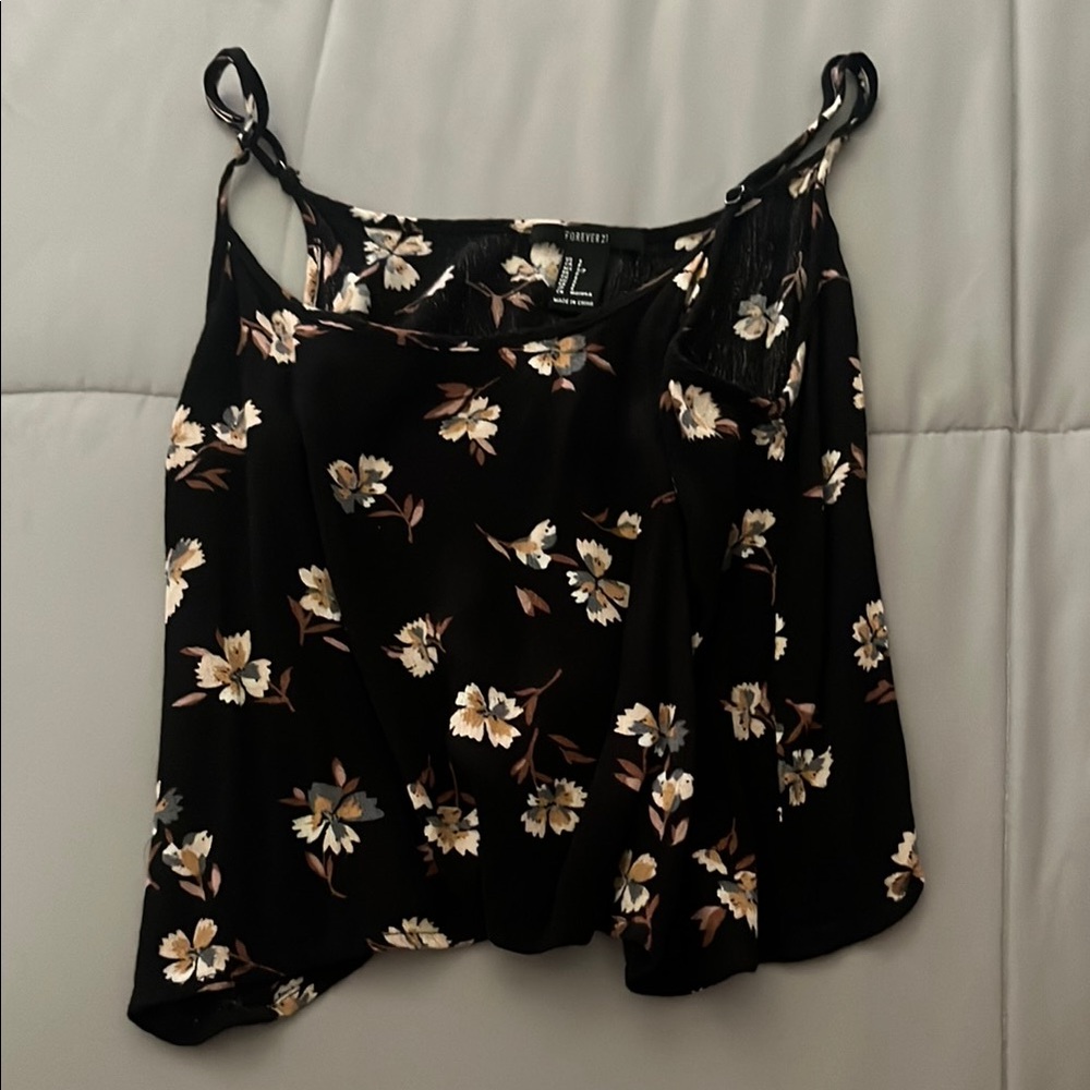 Floral Black Camisole Top
